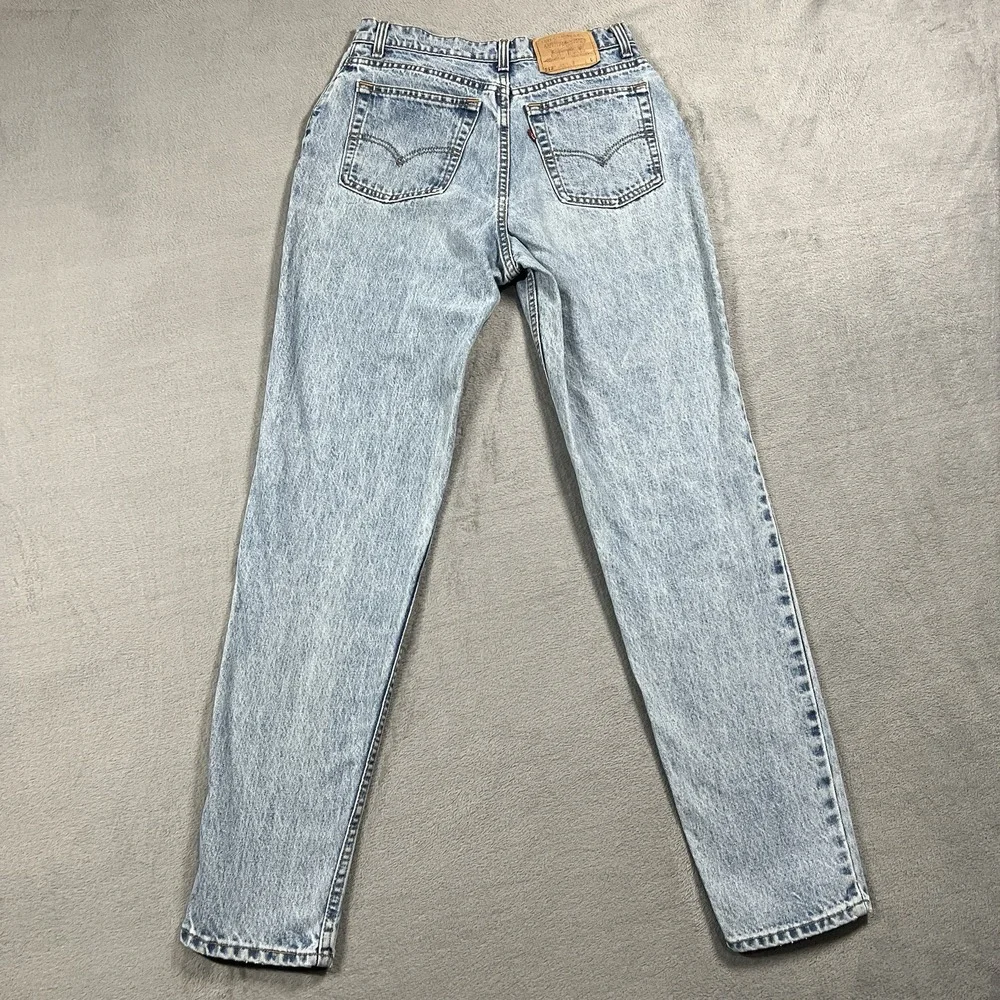 VTG Levis 512 Jeans Womens 12 Long Blue 90s Slim Tapered High Rise Light Wash